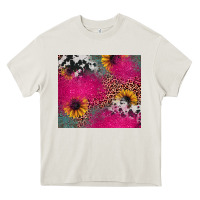 Cream pink glitter leopard cowhide Heavy Core Tee - JahusDesignShop