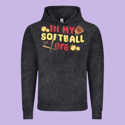 In My Softball Era Vintage Hoodie Designed By Maliassmallbusiness