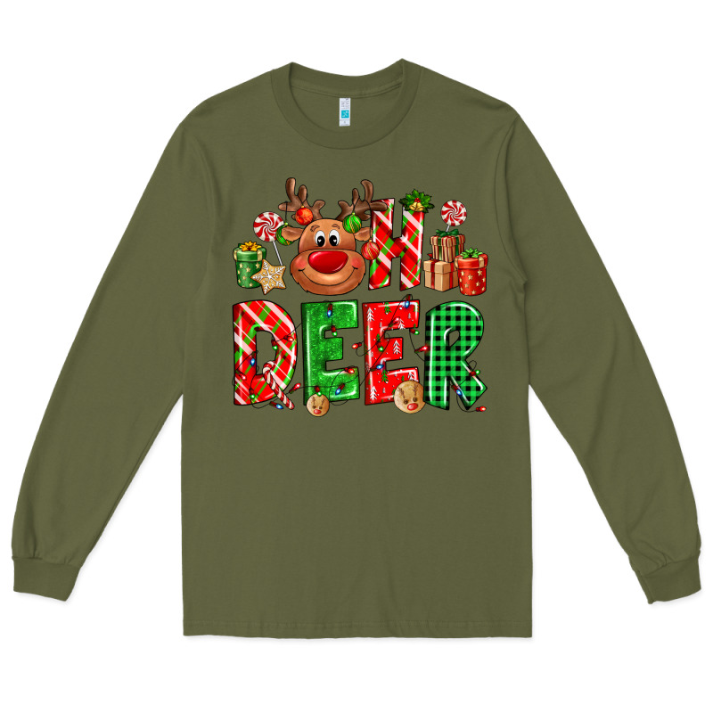 Oh Deer Reindeer Long Sleeve Tee by NancyCooperArtShop | Teevron