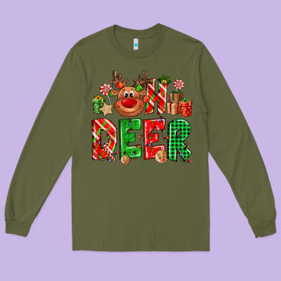 Oh Deer Reindeer Long Sleeve Tee Designed By Nancycooperartshop