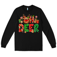 Black Oh deer Reindeer Long Sleeve Tee - NancyCooperArtShop