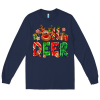 Navy Oh deer Reindeer Long Sleeve Tee - NancyCooperArtShop