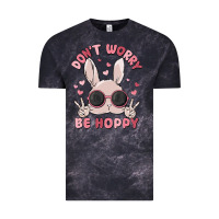 Cloud Black don't worry be hoppy Vintage Tee - MaliasSmallBusiness