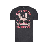 Vintage Black don't worry be hoppy Vintage Tee - MaliasSmallBusiness