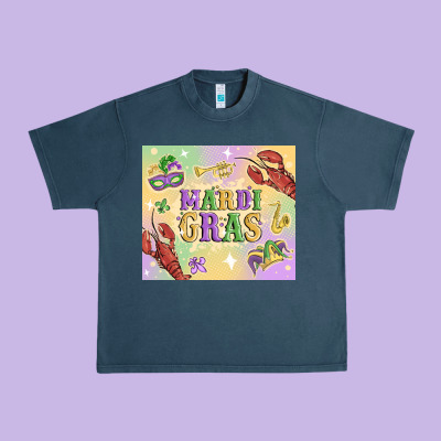 Mardi Gras Urban Heavy Tee Designed By Maliassmallbusiness