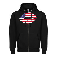 Black American lip Zipper Hoodie - Bettercallsaul