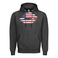 Charcoal Heather American lip Zipper Hoodie - Bettercallsaul