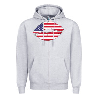 Heather Grey American lip Zipper Hoodie - Bettercallsaul