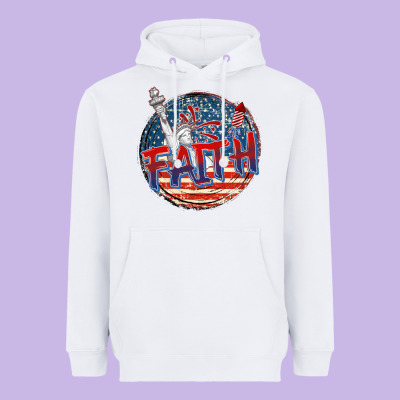 Faith Usa Heavyweight Hoodie Designed By Cowgirlartshop