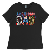 Black American dad Ladies Tee - AdoDesignShop