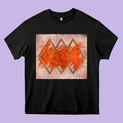 Orange Glitter Heavy Core Tee Designed By Jahusdesignshop