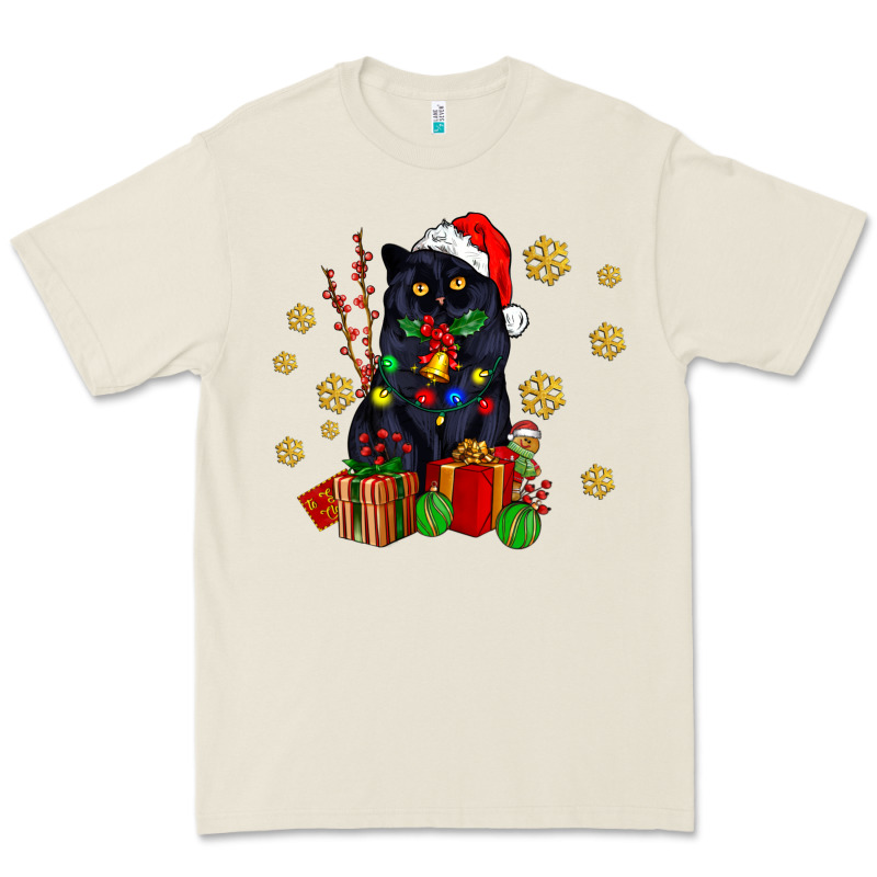 Black Cat Meowy Christmas Premium Tee by AdoDesignShop | Teevron