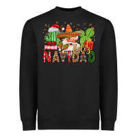 Black feliz navidad santa Heavyweight Sweatshirt - MaliasSmallBusiness