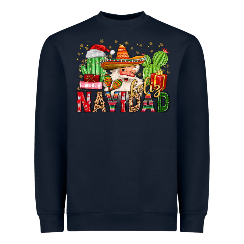 Feliz Navidad Santa Heavyweight Sweatshirt by MaliasSmallBusiness | Teevron