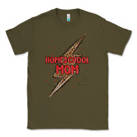Army Green homeschool mom lightning bolt Classic Tee - MaliasSmallBusiness