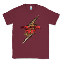 Burgundy homeschool mom lightning bolt Classic Tee - MaliasSmallBusiness