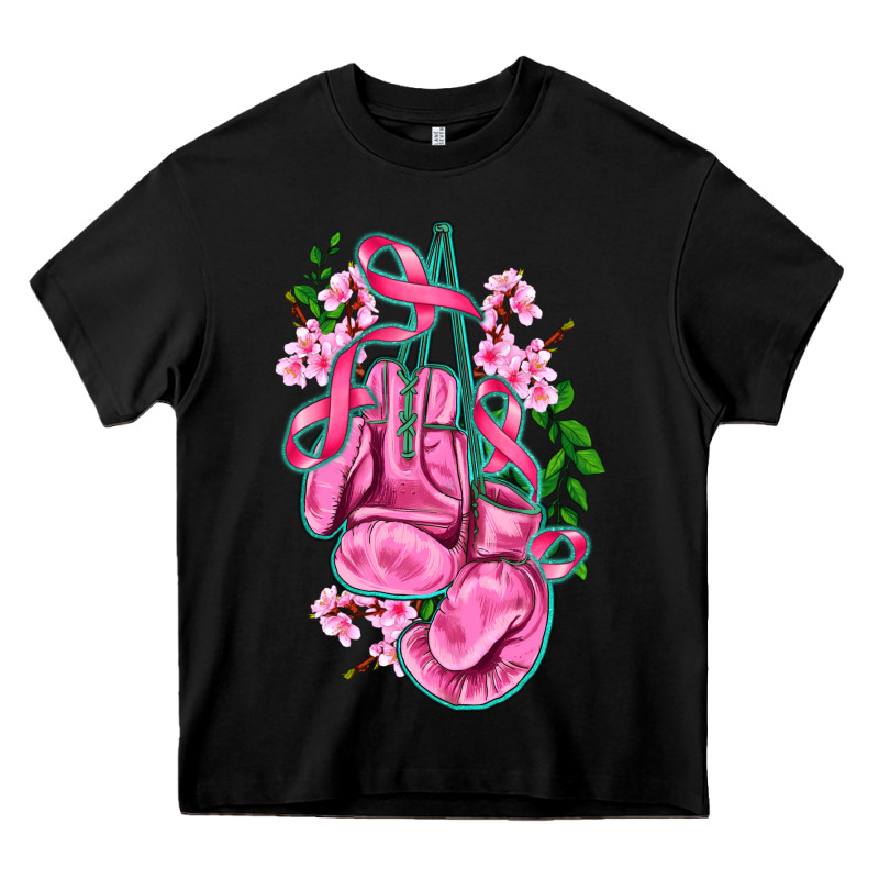 Cancer Boxing Gloves With Ribbon Heavy Core Tee by AdoDesignShop | Teevron