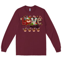 Burgundy love christmas Long Sleeve Tee - MaliasSmallBusiness