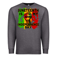 Charcoal Heather juneteenth is my independence day cowgirl Premium Sweatshirt - CowGirlArtShop