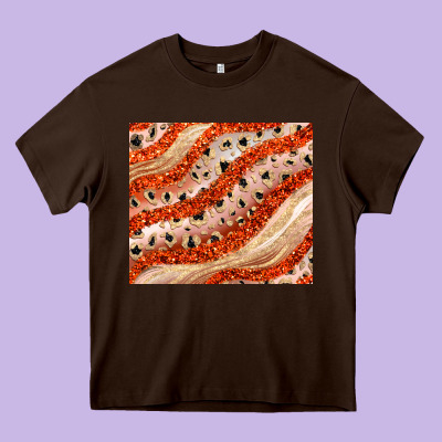 Orange Glitter Heavy Core Tee Designed By Jahusdesignshop