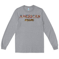 Heather Grey American mom Long Sleeve Tee - JahusDesignShop