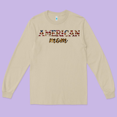 American Mom Long Sleeve Tee Designed By Jahusdesignshop