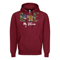Burgundy My Veteran Zipper Hoodie - Bettercallsaul