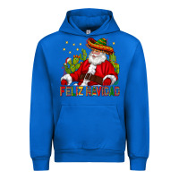 Cobalt Feliz Navidad Santa With Cactus Urban Hoodie - BundleAndBundleShop