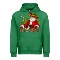 Emerald Feliz Navidad Santa With Cactus Urban Hoodie - BundleAndBundleShop