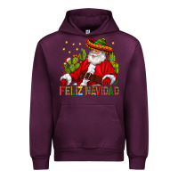 Mauve Wine Feliz Navidad Santa With Cactus Urban Hoodie - BundleAndBundleShop