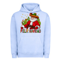 Pigment Grape Ice Feliz Navidad Santa With Cactus Urban Hoodie - BundleAndBundleShop