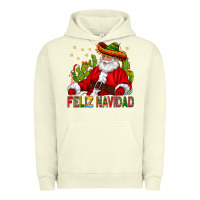 Pigment Pistachio Feliz Navidad Santa With Cactus Urban Hoodie - BundleAndBundleShop