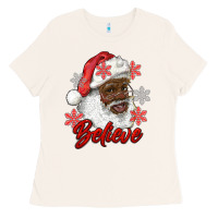 Bone african american santa believe Ladies Tee - RanaPortraitStore