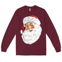 Burgundy Santa Long Sleeve Tee - NancyCooperArtShop