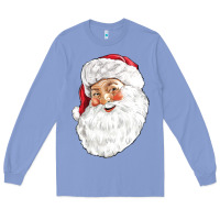 Colony Blue Santa Long Sleeve Tee - NancyCooperArtShop