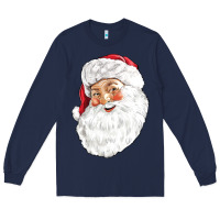 Navy Santa Long Sleeve Tee - NancyCooperArtShop