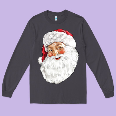 Santa Long Sleeve Tee Designed By Nancycooperartshop