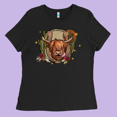 Cow Ladies Tee Designed By Jahusdesignshop
