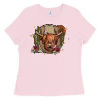 Bubblegum Pink cow Ladies Tee - JahusDesignShop