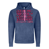 Vintage Denim overcome through courage strength  malia Vintage Hoodie - MaliasSmallBusiness