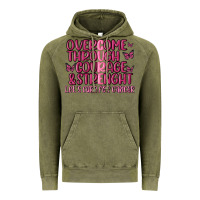 Vintage Olive overcome through courage strength  malia Vintage Hoodie - MaliasSmallBusiness
