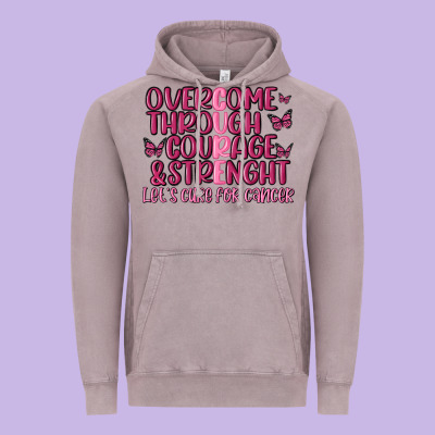 Overcome Through Courage Strength  Malia Vintage Hoodie Designed By Maliassmallbusiness