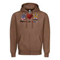 Chestnut Peace Love Veteran Zipper Hoodie - Bettercallsaul