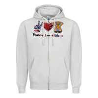 Dove Grey Peace Love Veteran Zipper Hoodie - Bettercallsaul