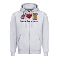 Heather Grey Peace Love Veteran Zipper Hoodie - Bettercallsaul