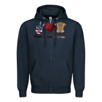 Navy Peace Love Veteran Zipper Hoodie - Bettercallsaul