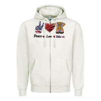 Oatmeal Heather Peace Love Veteran Zipper Hoodie - Bettercallsaul