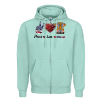Seafoam Peace Love Veteran Zipper Hoodie - Bettercallsaul
