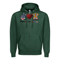 Sports Green Peace Love Veteran Zipper Hoodie - Bettercallsaul