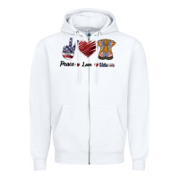 White Peace Love Veteran Zipper Hoodie - Bettercallsaul